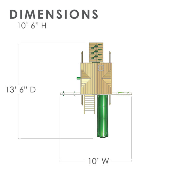 Gorilla Playsets Five Star II Space Saver Swing Set with Wood Roof